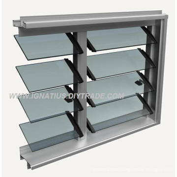 Bathroom Aluminium Frame Laminted Glass Louvre Windows